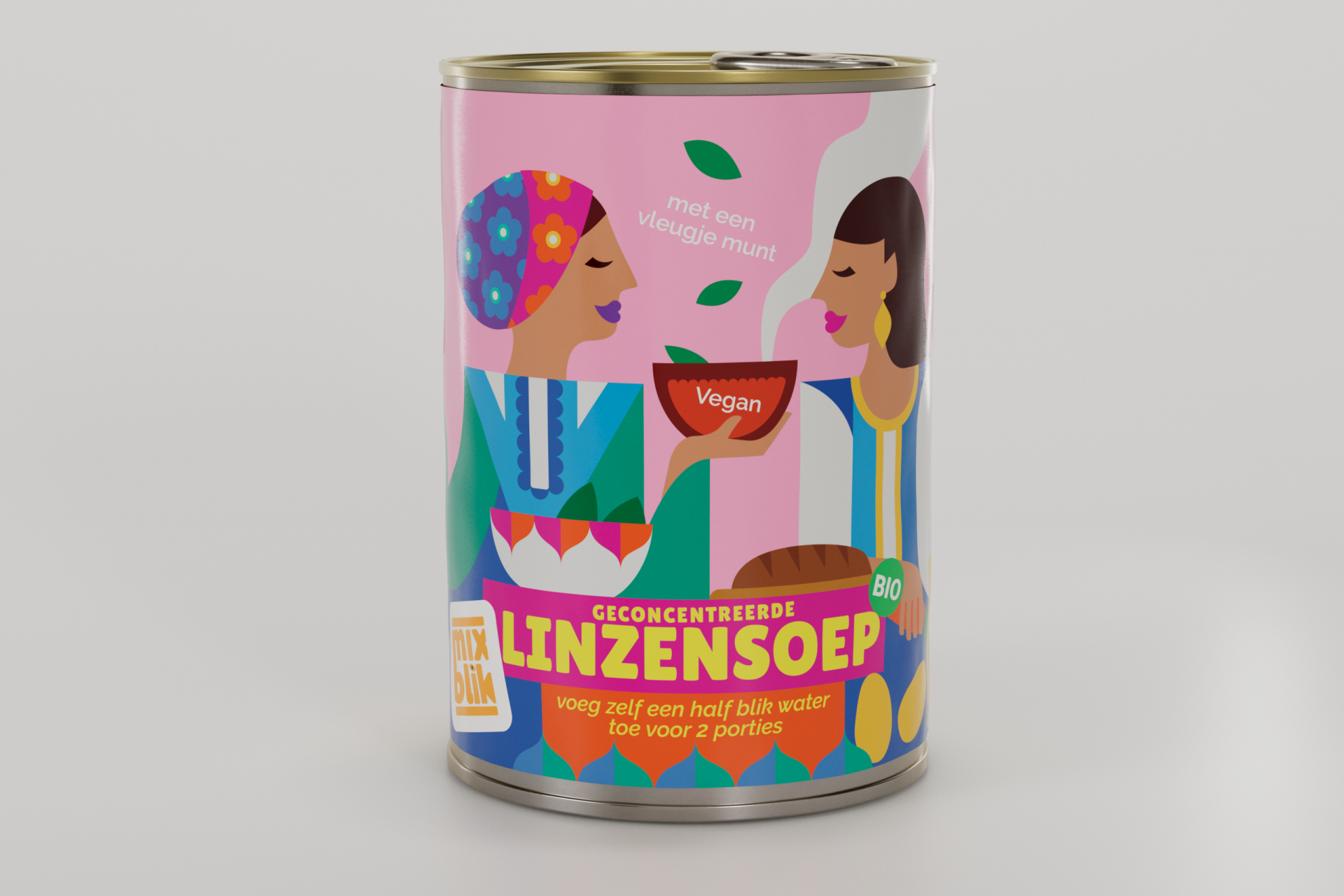 Mixblik linzensoep close-up